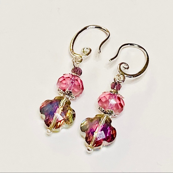 Pretty Pink Tiaria Crystal Earrings - Picture 7 of 8